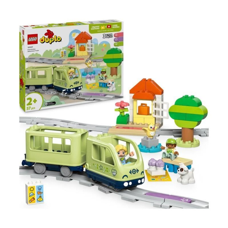 LEGO DUPLO Ma ville 10427 Le train d'aventures interactif - Jouets d'éveil de...