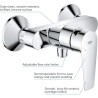 Mitigeur monocommande Douche - GROHE - Finition Chromé - Economie d'eau - Gar...