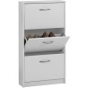 Meuble a chaussures 3 compartiments - Blanc - L58,5 x L17 x H168,3 cm