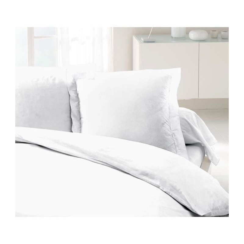 LOVELY HOME Lot de 2 Taies d'Oreillers 100% coton 63x63 cm blanc