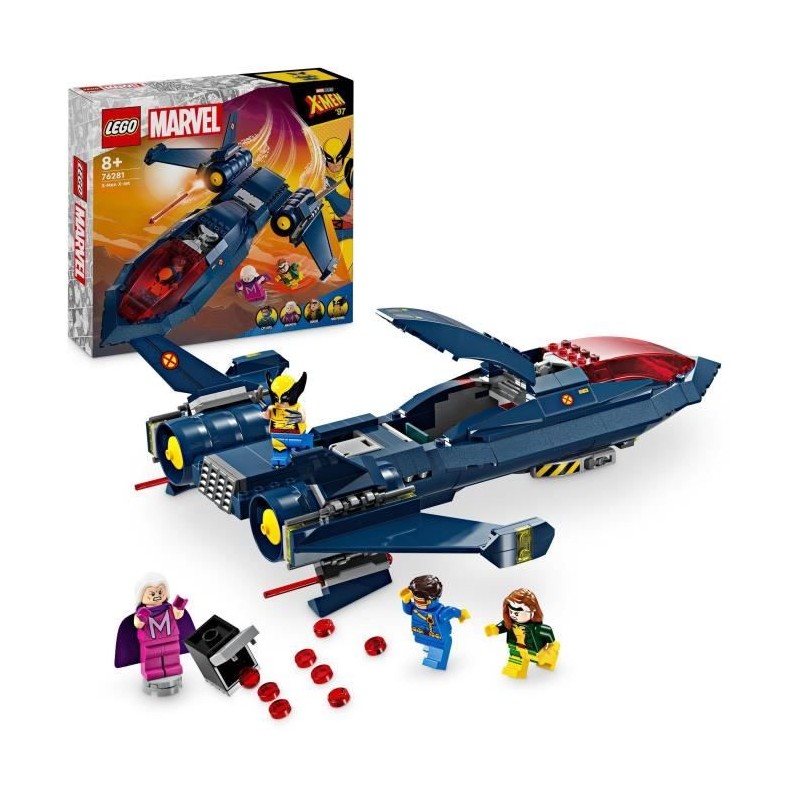 LEGO 76281 Marvel Le X-Jet des X-Men, Jouet d'Avion, Chasseur avec Minifiguri...