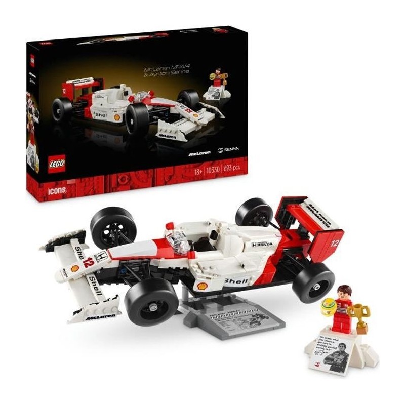 LEGO Icons 10330 McLaren MP4/4 et Ayrton Senna, Set Modele Réduit de Voiture ...