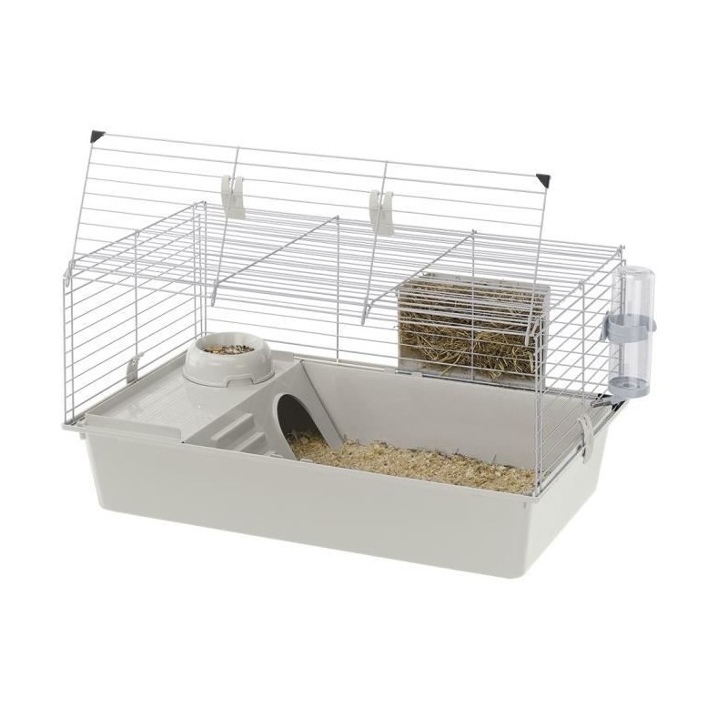 Cage cochons d'inde 77*48*42 cm- Maisonnette, gamelle, ratelier et abreuvoir ...