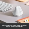 Souris - Sans Fil - Logitech - Lift Ergonomique Verticale - Blanc - Droitier