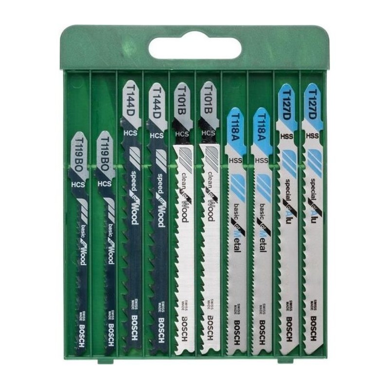 Lames de scie sauteuse - BOSCH - Lot de 10 pieces - HSS bimetal -