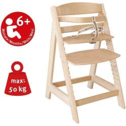 Chaise Haute Évolutive Sit Up III en Bois - ROBA - Réglable en Hauteur - Naturel