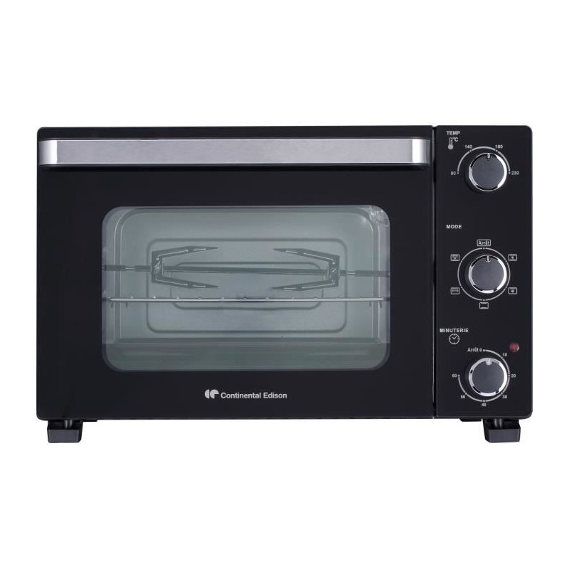 Minifour électrique CONTINENTAL EDISON CEMF28B2 - 28L noir - 1500W - Rotissoi...