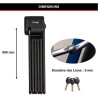 Antivol Vélo Pliable - MASTER LOCK - 8333EURDPRO - Acier Trempé, 3 Clés, Cert...