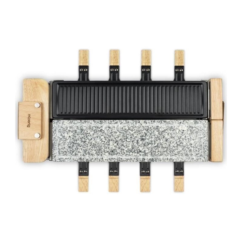 Appareil a raclette HKoeNIG - WOD360 - Jusqu'a 8 personnes - Pierre a cuire b...