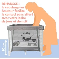BAMBISOL - Parc/Berceau Bébé Pliant 90x90cm avec 2 Niveaux de Couchage - Sac ...