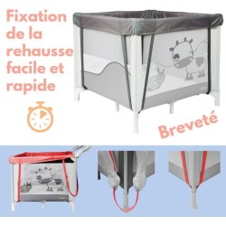 BAMBISOL - Parc/Berceau Bébé Pliant 90x90cm avec 2 Niveaux de Couchage - Sac ...