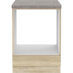 Meuble bas pour four encastrable  avec plan de travail - Décor chene sonoma -...