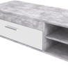 Meuble TV PILVI - Blanc et béton clair - Contemporain - L 120 x P 42,1 x H 31...