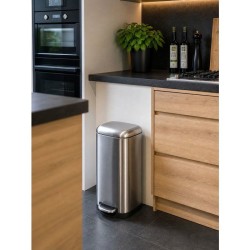KITCHEN MOVE Fuller Poubelle de cuisine étroite a pédale - Acier - 40L