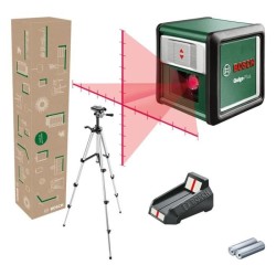 Laser ligne en croix Bosch -  Quigo + (Portée 7 m, livré avec piles, trépied ...