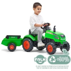 Tracteur a pédales X-Tractor - FALK - Capot ouvrant et Remorque - 100% Fabriq...