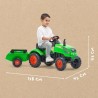 Tracteur a pédales X-Tractor - FALK - Capot ouvrant et Remorque - 100% Fabriq...