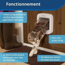 PetSafe- Chatiere a puce électronique PPA19-16145, chatiere a piles, verrouil...