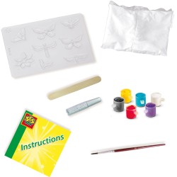 SES Creative - Kit Moulage Plâtre Papillons - 6 Couleurs de Peinture