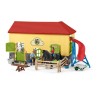 Écurie avec boxes et animaux, coffret de 82 pieces avec chevaux,