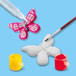 SES Creative - Kit Moulage Plâtre Papillons - 6 Couleurs de Peinture