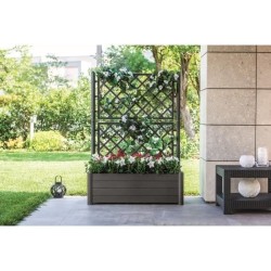 STEFANPLAST Bac a fleur/Jardiniere avec treillis - ITALIA FLOWER BOX - Finiti...