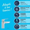 Mitigeur monocommande lavabo GROHE QUICKFIX Start - économie d'eau - bonde cl...