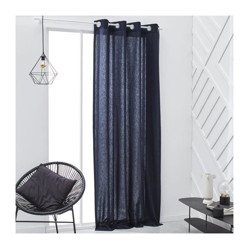 Rideau a oeillets TODAY - 140x240cm - 100% Coton - Navy