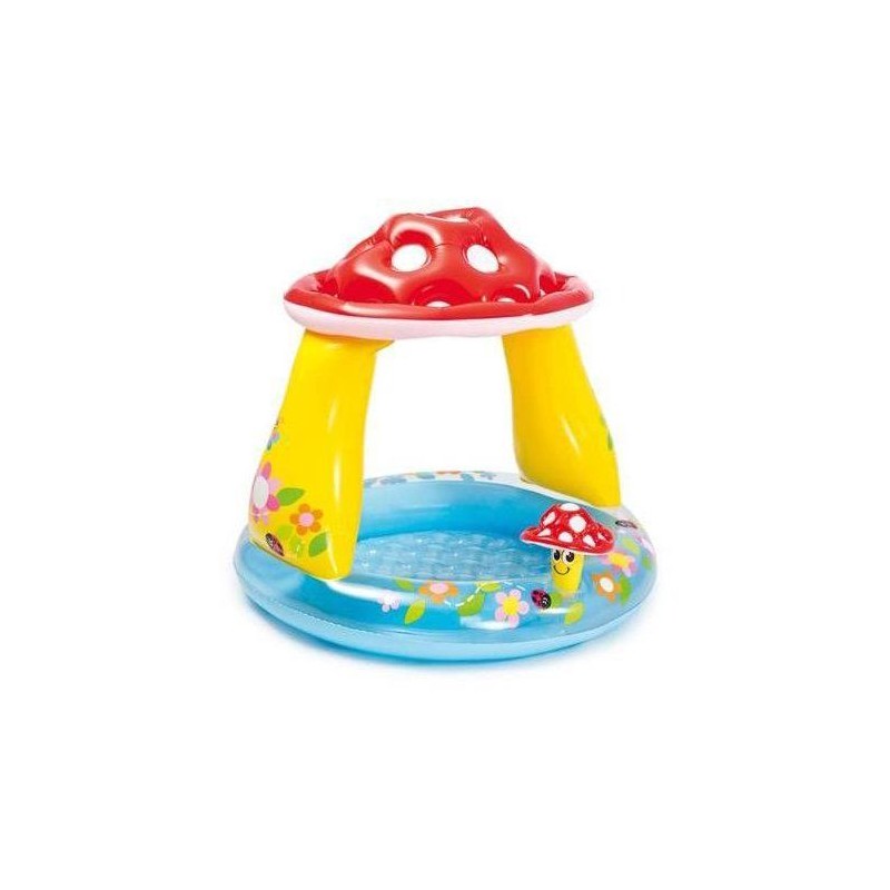 Piscine gonflable enfant INTEX - Pataugeoire carrée champignon - 102x89 CM - ...