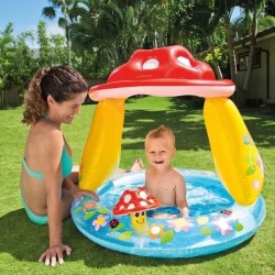 Piscine gonflable enfant INTEX - Pataugeoire carrée champignon - 102x89 CM - ...