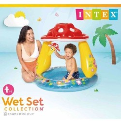 Piscine gonflable enfant INTEX - Pataugeoire carrée champignon - 102x89 CM - ...