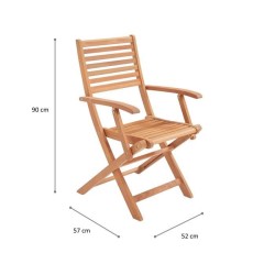 Lot de 2 fauteuils de jardin pliants - EDEN - Bois Eucalyptus FSC - 57,5 x 52...