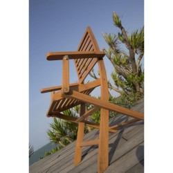 Lot de 2 fauteuils de jardin pliants - EDEN - Bois Eucalyptus FSC - 57,5 x 52...