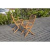 Lot de 2 fauteuils de jardin pliants - EDEN - Bois Eucalyptus FSC - 57,5 x 52...