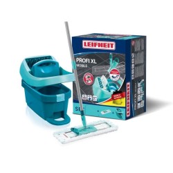 Set lave sol avec seau essoreur a roulettes Leifheit Profi XL Mobile 55096, b...