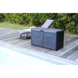 Coffre de jardin en Plastique - EDA - BAYA - 420 L - Décor imitation bois - 1...