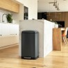 Poubelle de cuisine a pédale - GREENWICH - KITCHEN MOVE - 40L - Design - Gris...