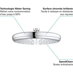 Douche de tete GROHE Vitalio Start 210 - jet unique - économie d'eau - raccor...