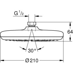 Douche de tete GROHE Vitalio Start 210 - jet unique - économie d'eau - raccor...