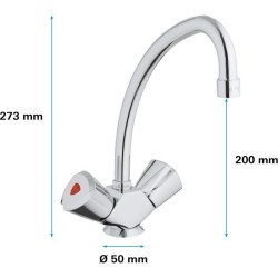 Mélangeur Evier - GROHE - Costa Trend - Bec haut - Chromé - Garantie 5 ans