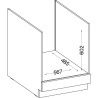 Meuble bas pour four encastrable  avec plan de travail - Gris mat - L 60 x P ...