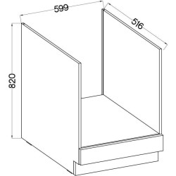Meuble bas pour four encastrable  avec plan de travail - Gris mat - L 60 x P ...