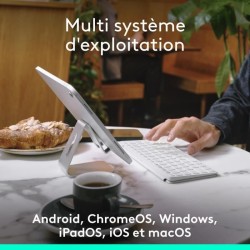 Etui clavier - Logitech - Keys to go 2 - AZERTY - Universel - Gris pâle