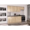 SARA Meuble bas - 2 portes - Décor chene sonoma - L80xP48xH82 cm - Plan de tr...