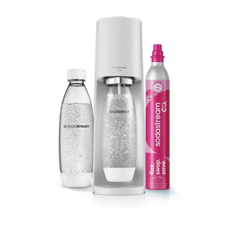 Machine a soda et eau pétillante SODASTREAM - TERRA Blanche - 2 bouteilles co...