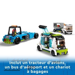 LEGO City 60367 L'Avion de Ligne, Jouet avec Bus de l'Aéroport, Remorqueur, C...