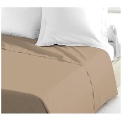 LOVELY HOME Drap Plat 100% coton 240x300 cm beige