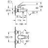 Mitigeur monocommande bain/douche - GROHE Swift - 24335001 - Chromé - Montage...