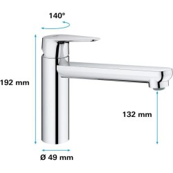 GROHE Robinet évier de cuisine Start curve, mousseur économique d'eau, sans t...