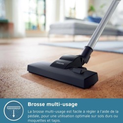 Aspirateur avec sac - PHILIPS FC8241/09 - Série 2000 PowerGo - 750W -